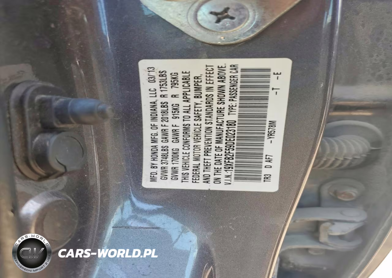 2013 Honda Civic VIN:19XFB2F59DE023180 - 12