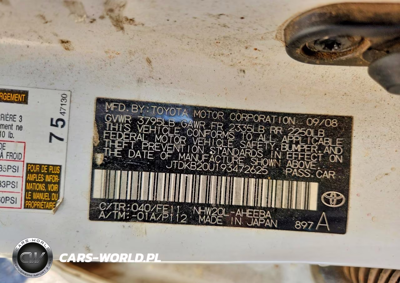 2009 Toyota Prius Base VIN:JTDKB20U193472625 - 13