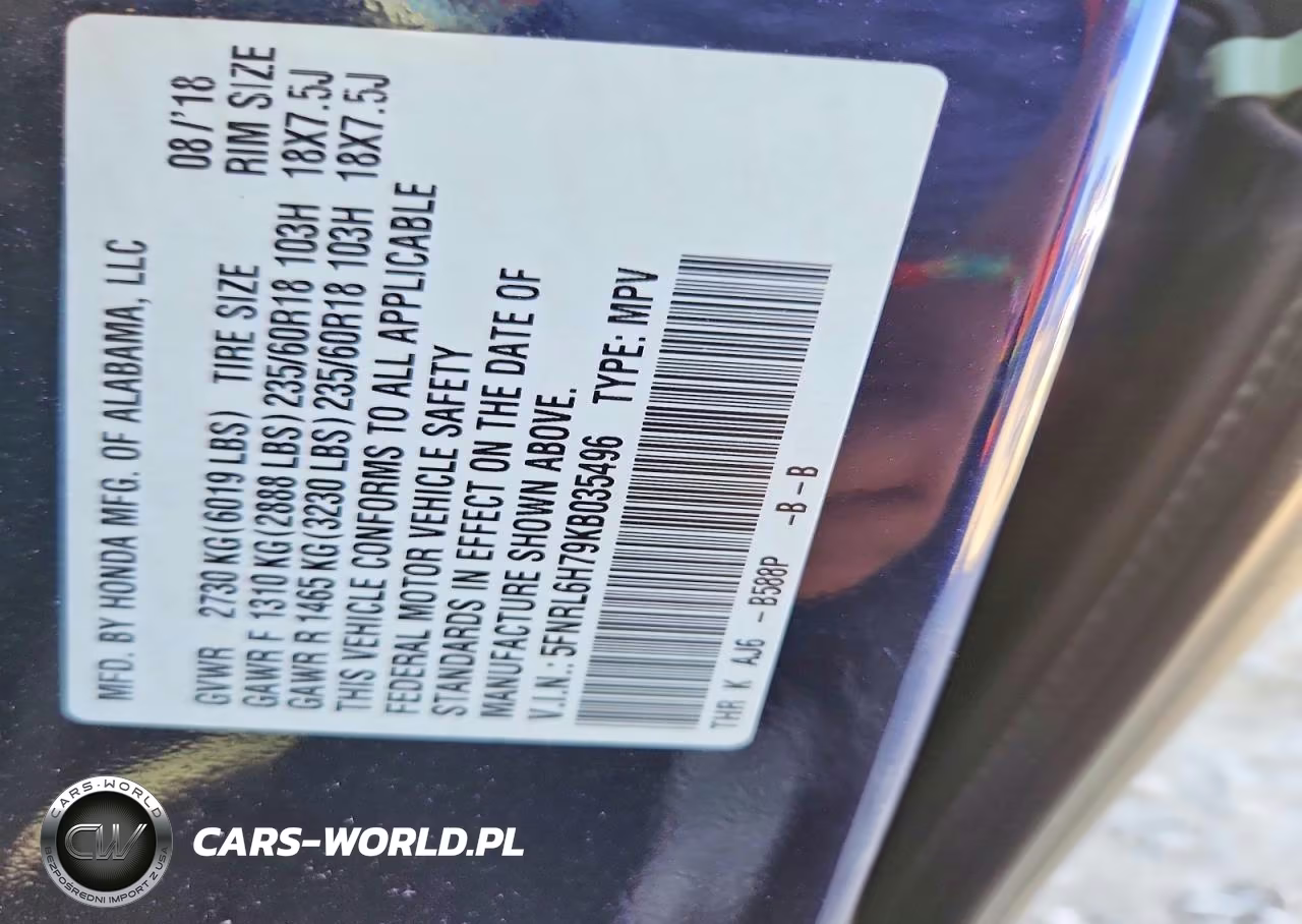 2019 Honda Odyssey Exl VIN:5FNRL6H79KB035496 - 13