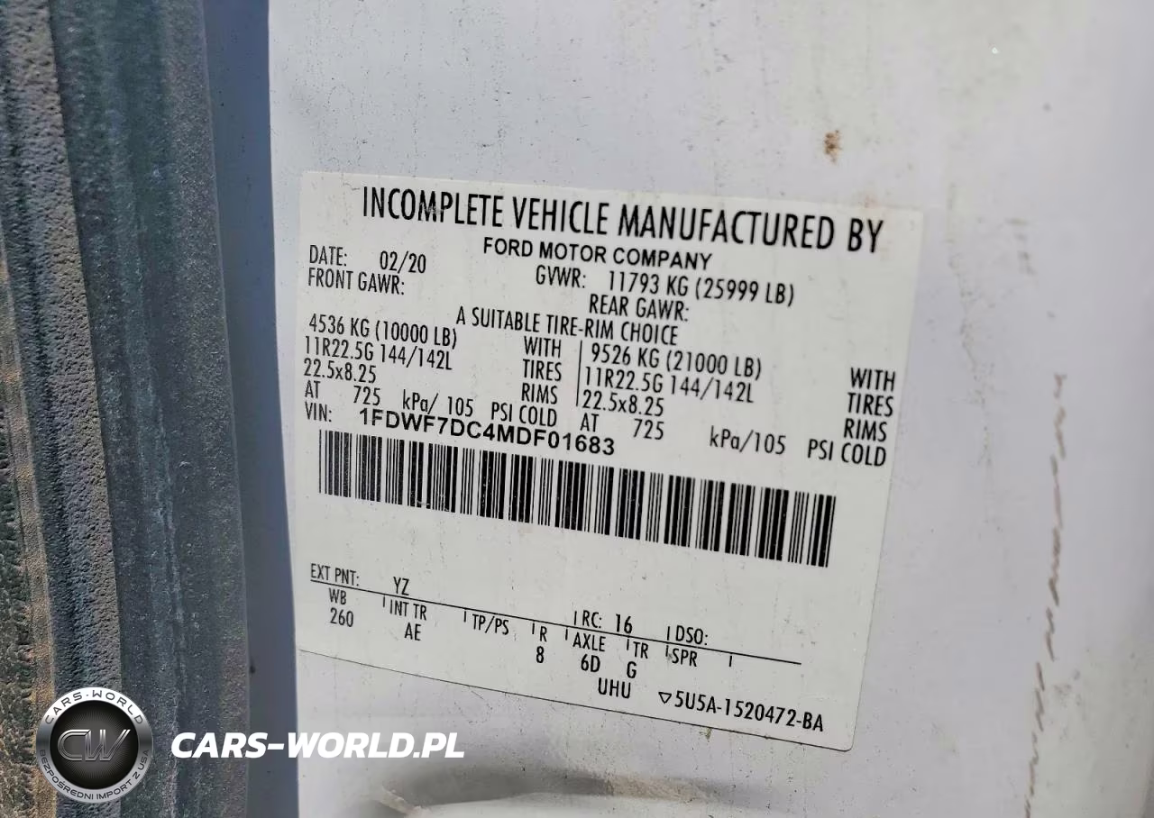 2021 Ford F-750 Diesel VIN:1FDWF7DC4MDF01683 - 10