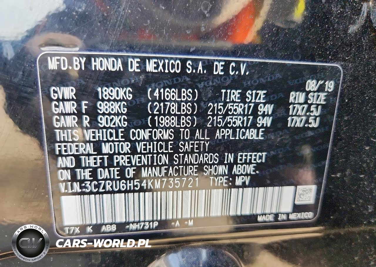 2019 Honda Hr-V Ex VIN:3CZRU6H54KM735721 - 13