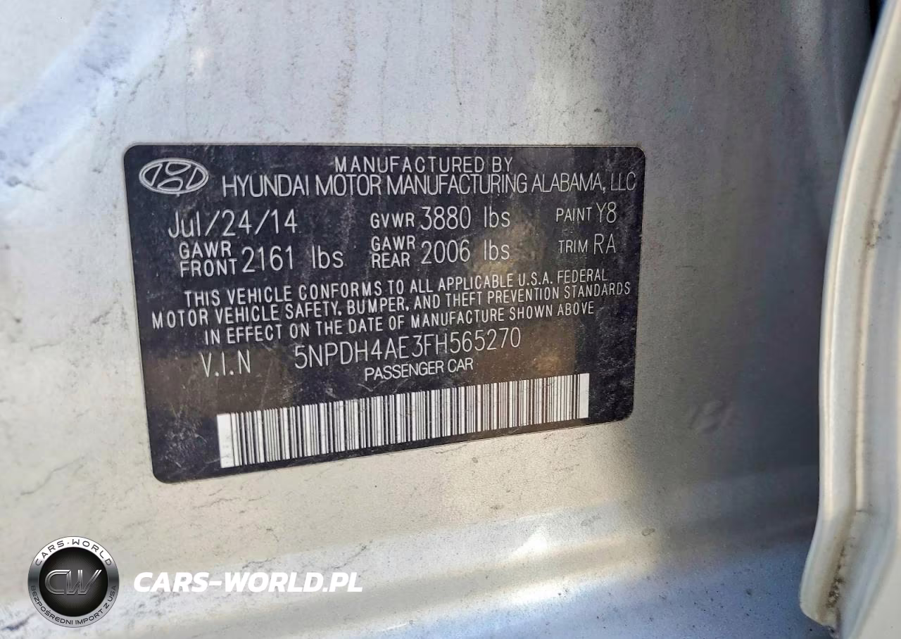 2015 Hyundai Elantra Se VIN:5NPDH4AE3FH565270 - 12