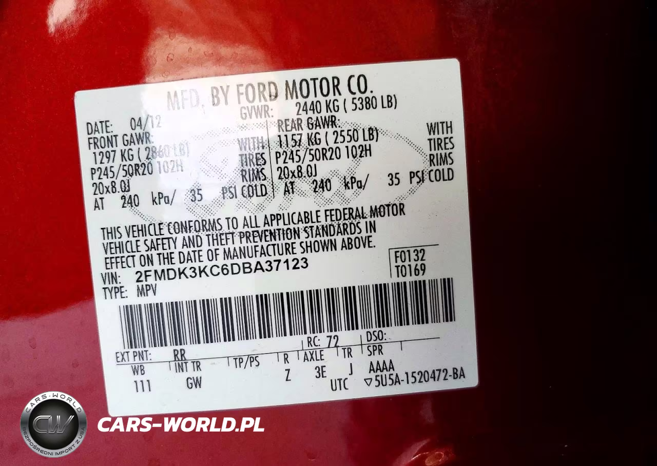2013 Ford Edge Limited VIN:2FMDK3KC6DBA37123 - 13