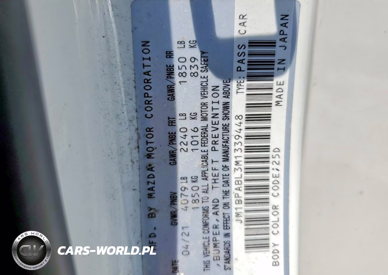 2021 Mazda 3 VIN:JM1BPABL3M1339448 - 13