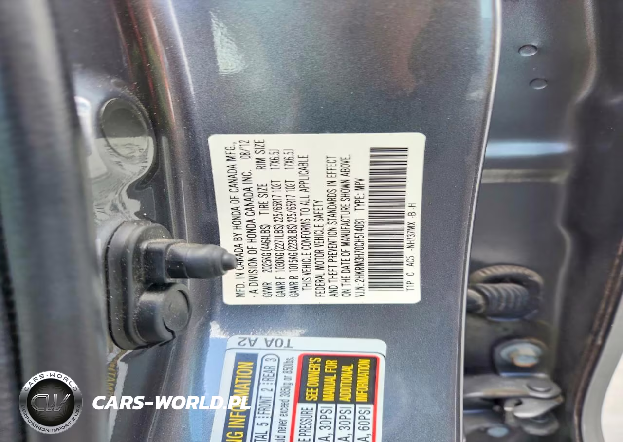 2012 Honda Cr-V Exl VIN:2HKRM3H70CH514081 - 13