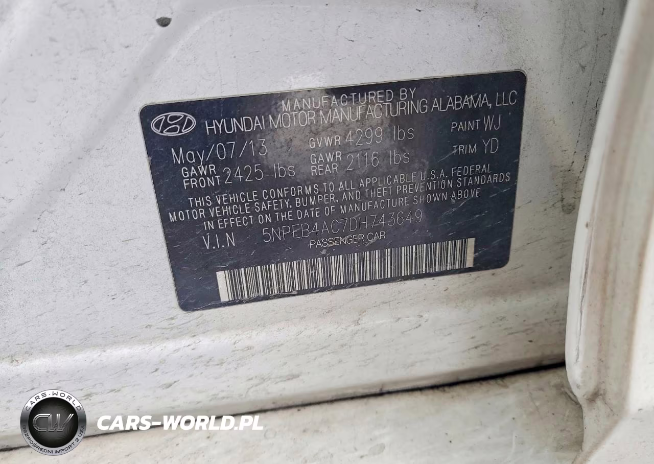 2013 Hyundai Sonata Gls VIN:5NPEB4AC7DH743649 - 13