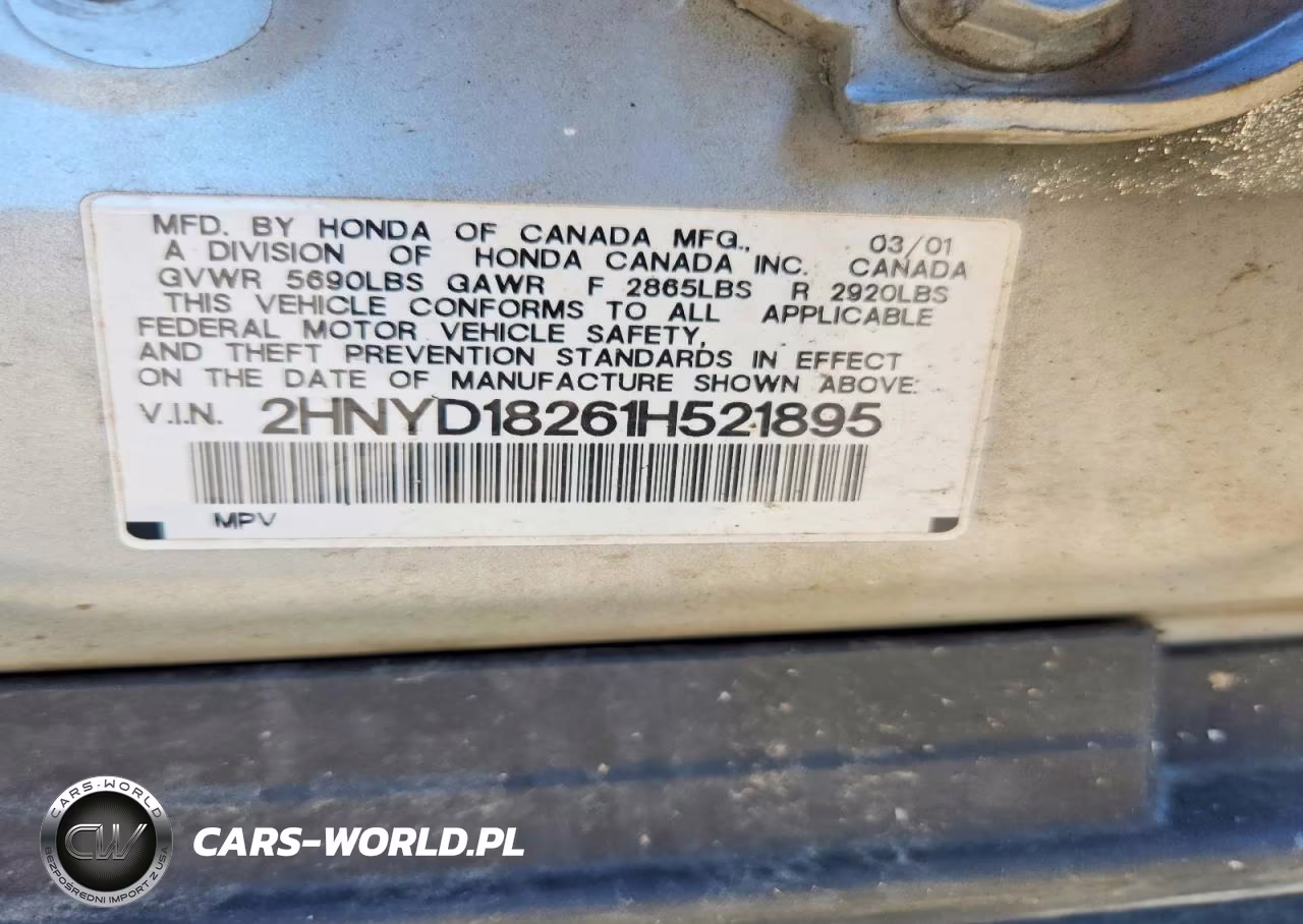 2001 Acura Mdx VIN:2HNYD18261H521895 - 13