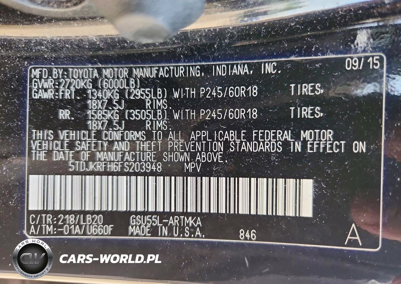 2015 Toyota Highlander Xle VIN:5TDJKRFH6FS203948 - 13