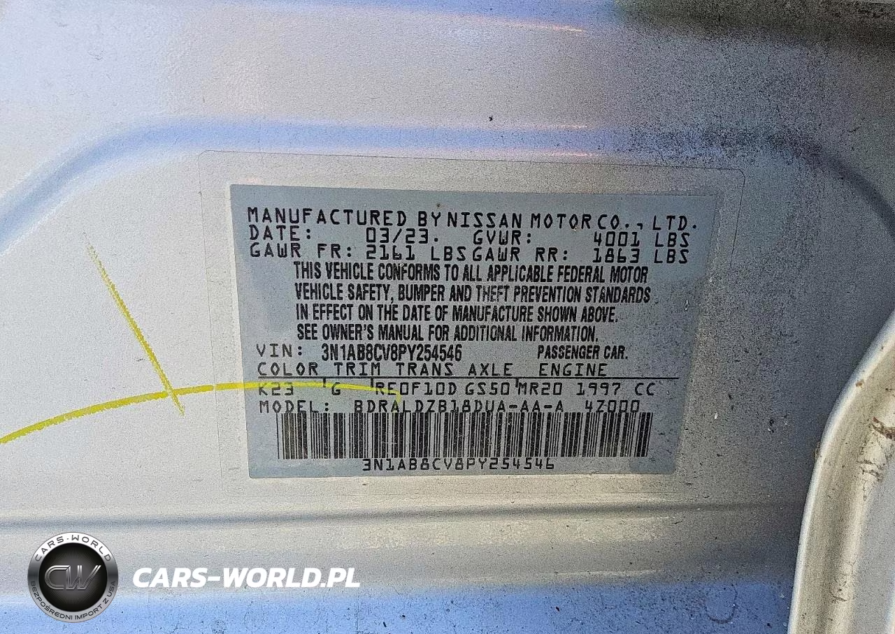 2023 Nissan Sentra Sv VIN:3N1AB8CV8PY254546 - 12