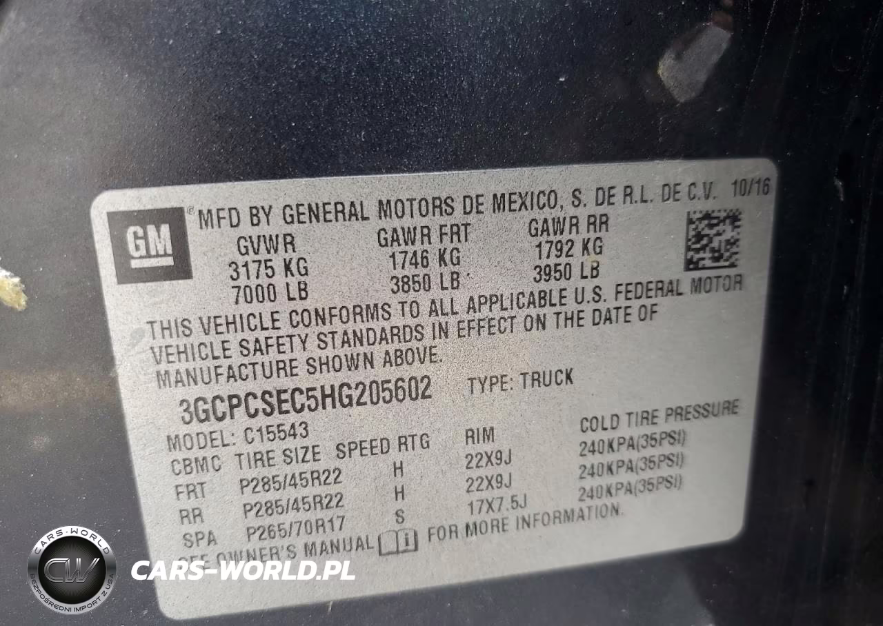 2017 Chevrolet Silverado C1500 Ltz VIN:3GCPCSEC5HG205602 - 12