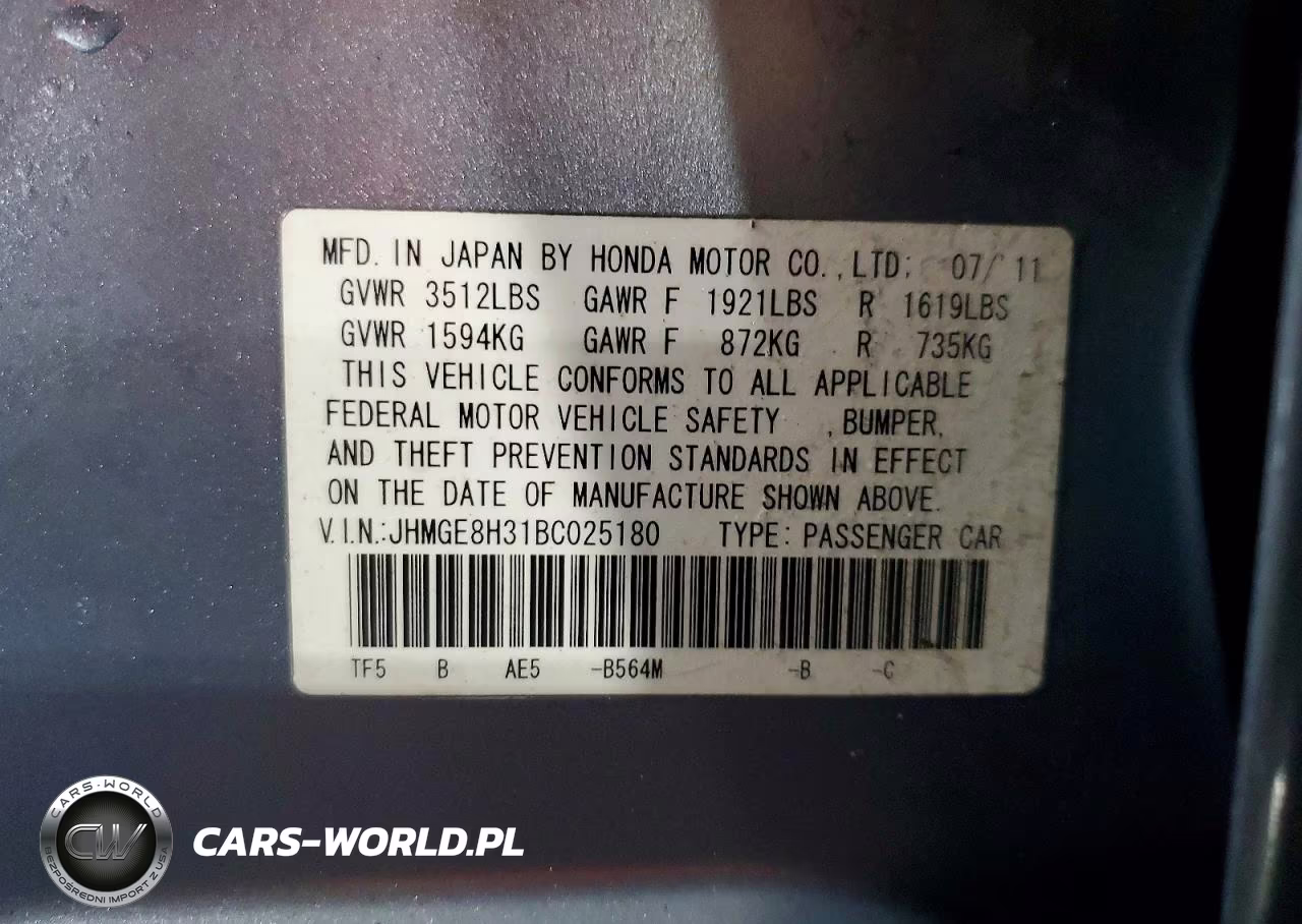 2011 Honda Fit VIN:JHMGE8H31BC025180 - 12