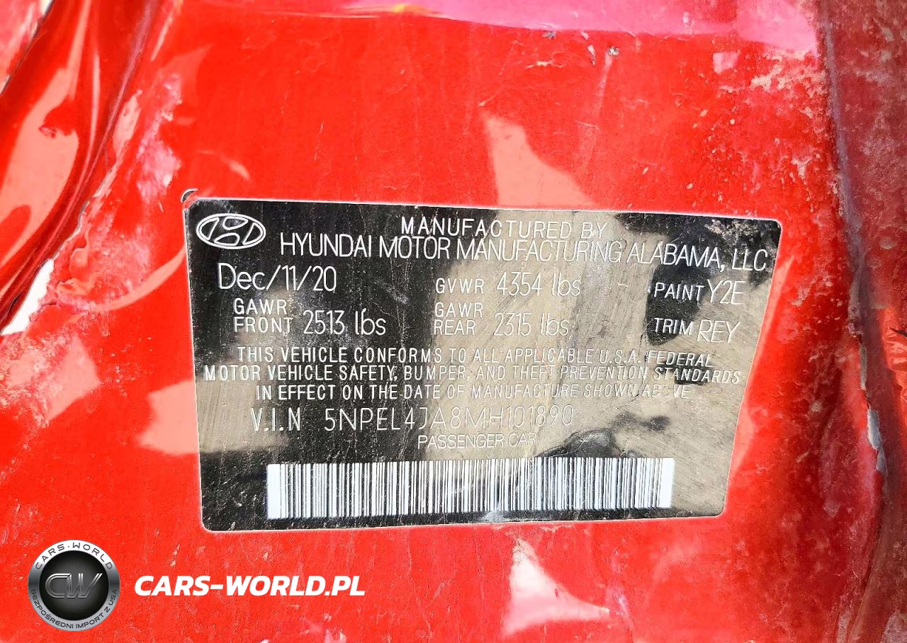 2021 Hyundai Sonata Se VIN:5NPEL4JA8MH101890 - 12