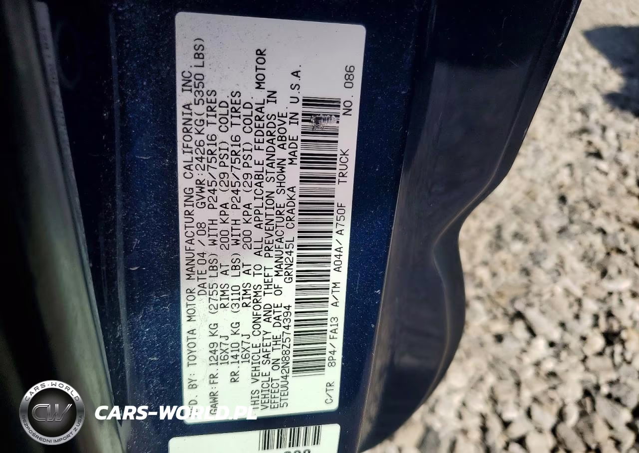 2008 Toyota Tacoma Access Cab VIN:5TEUU42N88Z574394 - 13