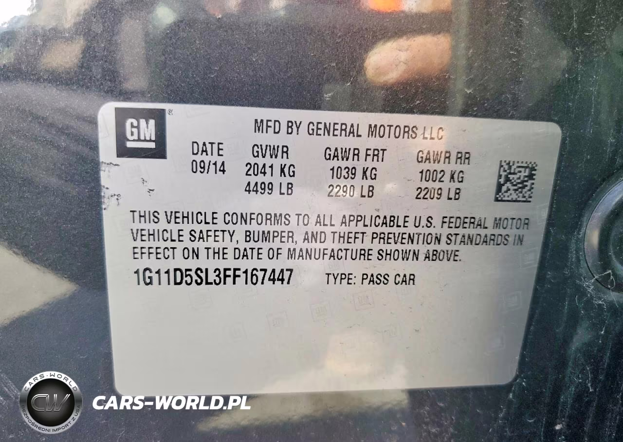 2015 Chevrolet Malibu VIN:1G11D5SL3FF167447 - 12