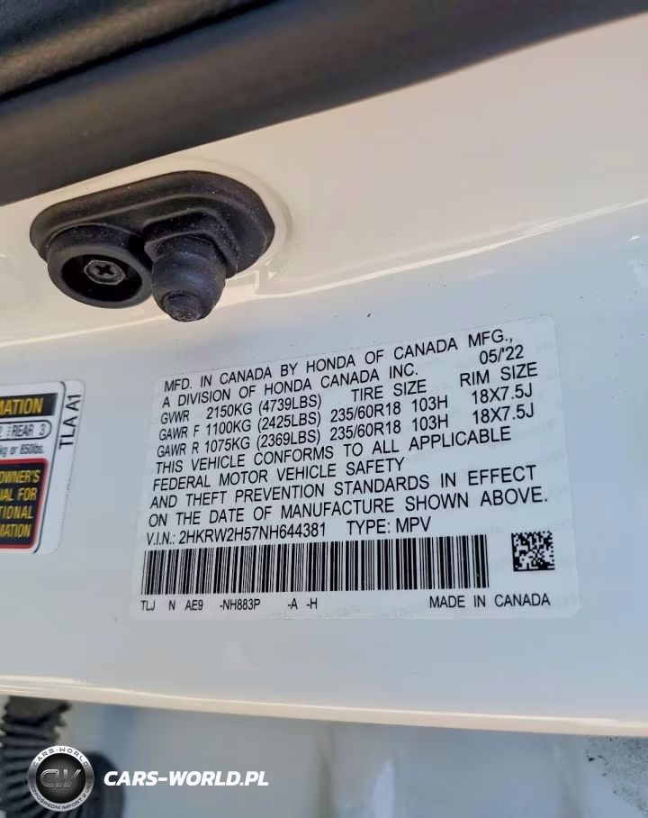 2022 Honda Cr-V Ex VIN:2HKRW2H57NH644381 - 13