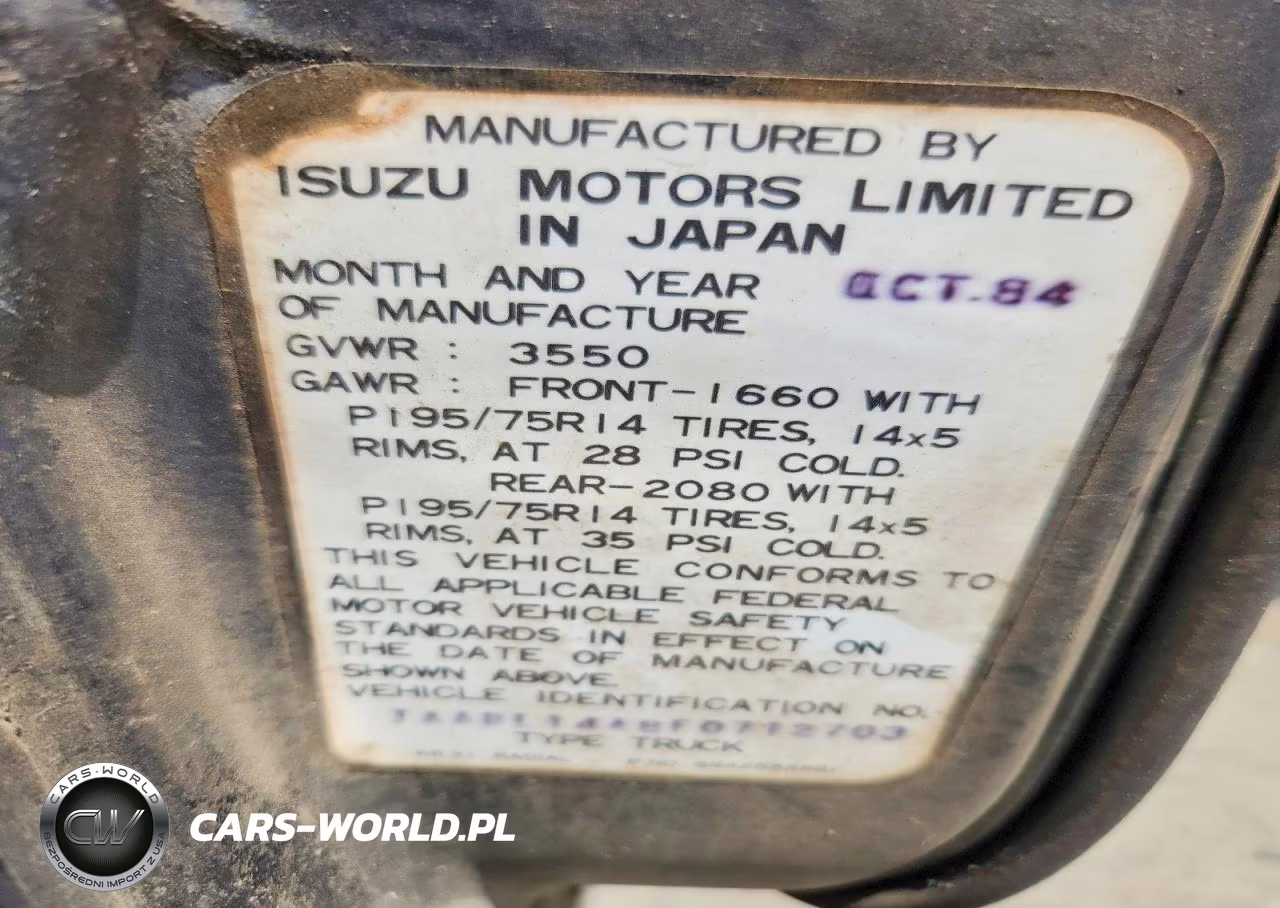 1985 Isuzu Pup VIN:JAABL14A8F0712703 - 12