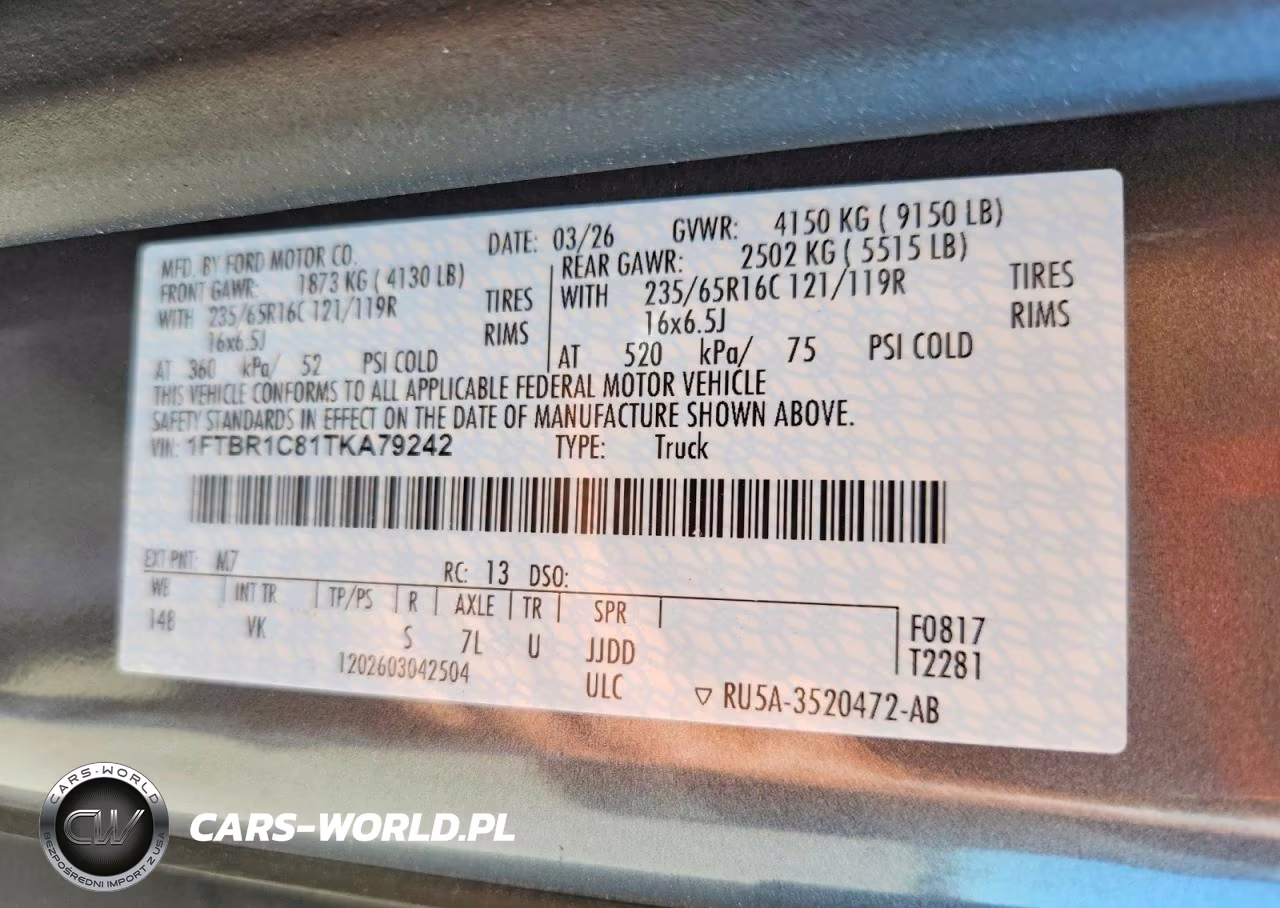 2026 Ford Transit T-250 VIN:1FTBR1C81TKA79242 - 13