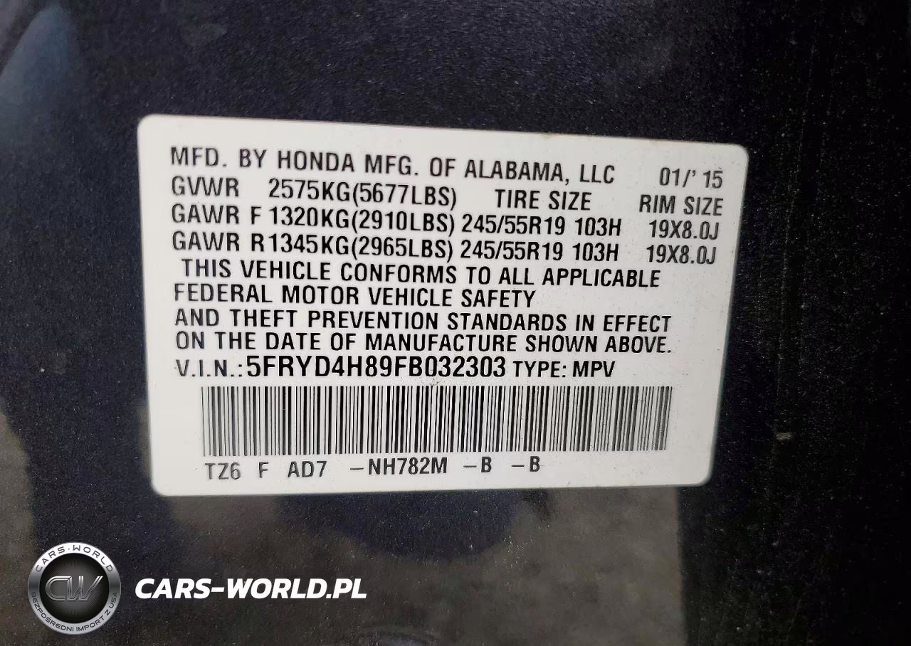 2015 Acura Mdx Advance VIN:5FRYD4H89FB032303 - 13