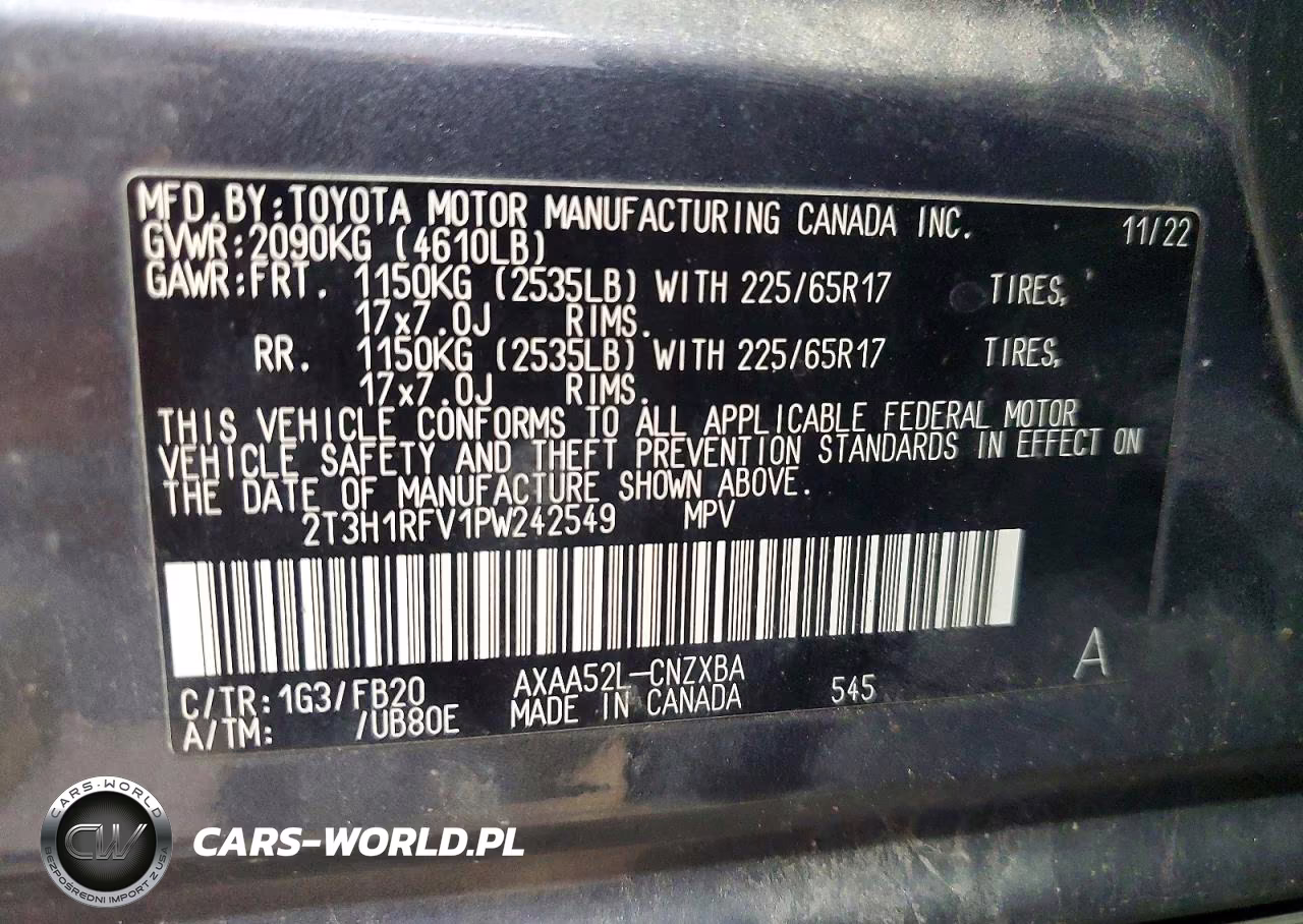 2023 Toyota Rav4 Le VIN:2T3H1RFV1PW242549 - 13