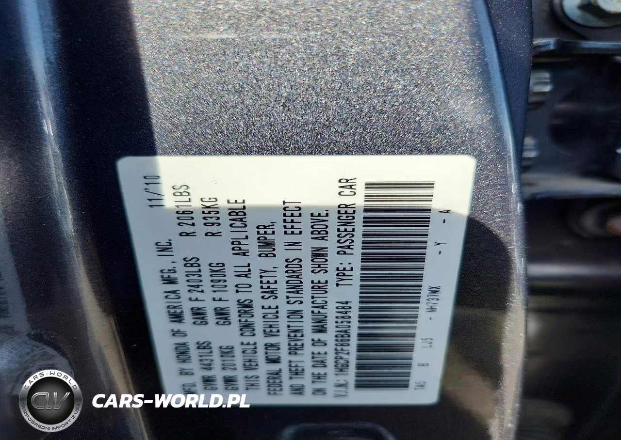 2011 Honda Accord Exl VIN:1HGCP2F86BA058484 - 12