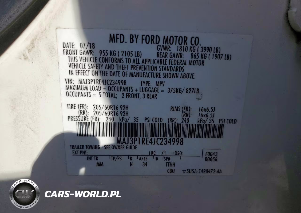 2018 Ford Ecosport S VIN:MAJ3P1RE4JC234998 - 13