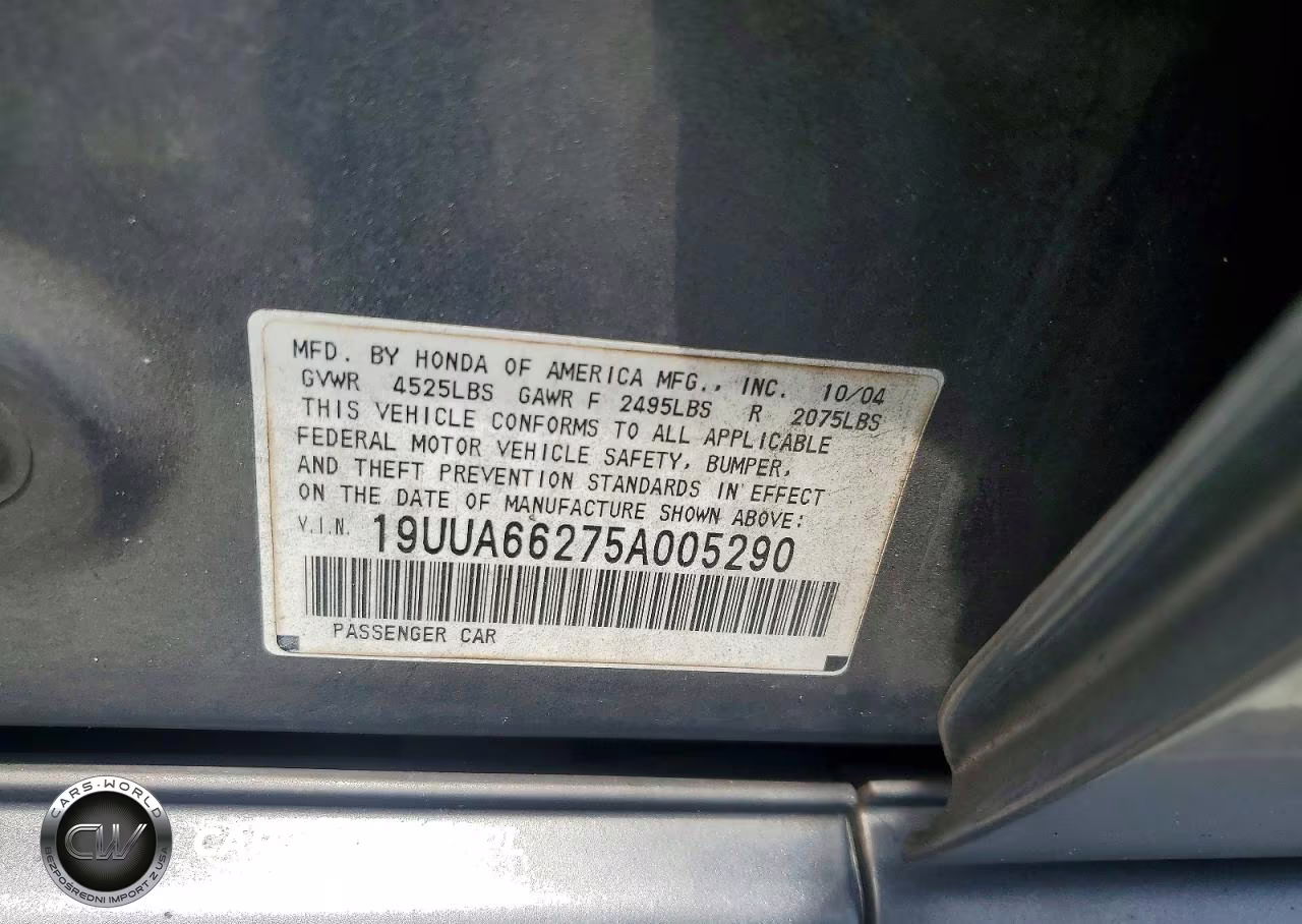 2005 Acura Tl VIN:19UUA66275A005290 - 12