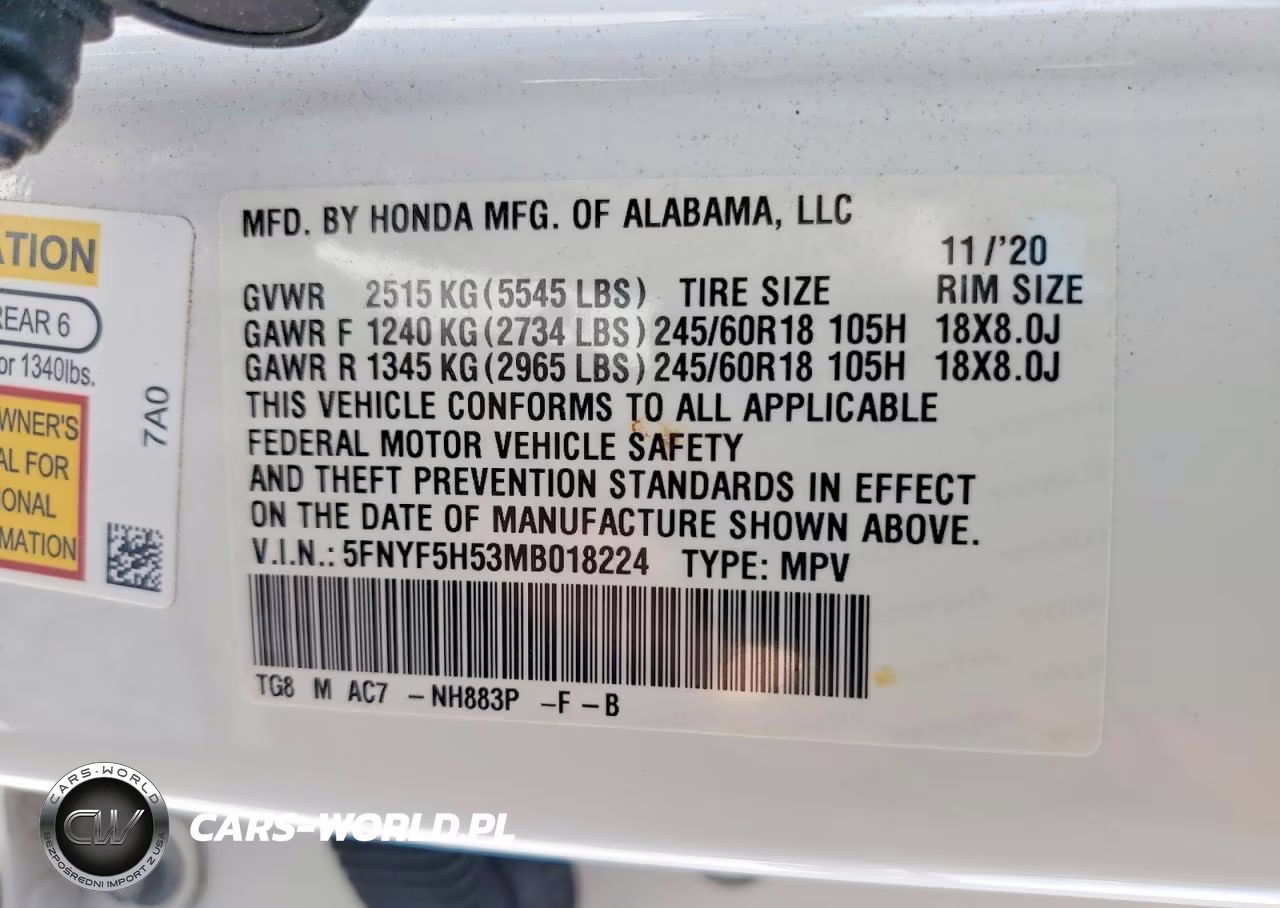 2021 Honda Pilot Exl VIN:5FNYF5H53MB018224 - 13