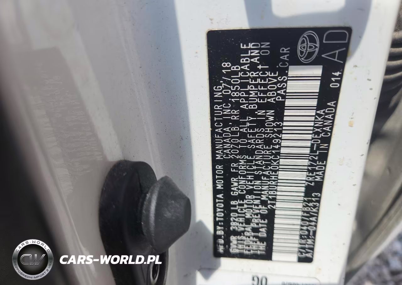 2019 Toyota Corolla Le VIN:2T1BURHE0KC149213 - 12