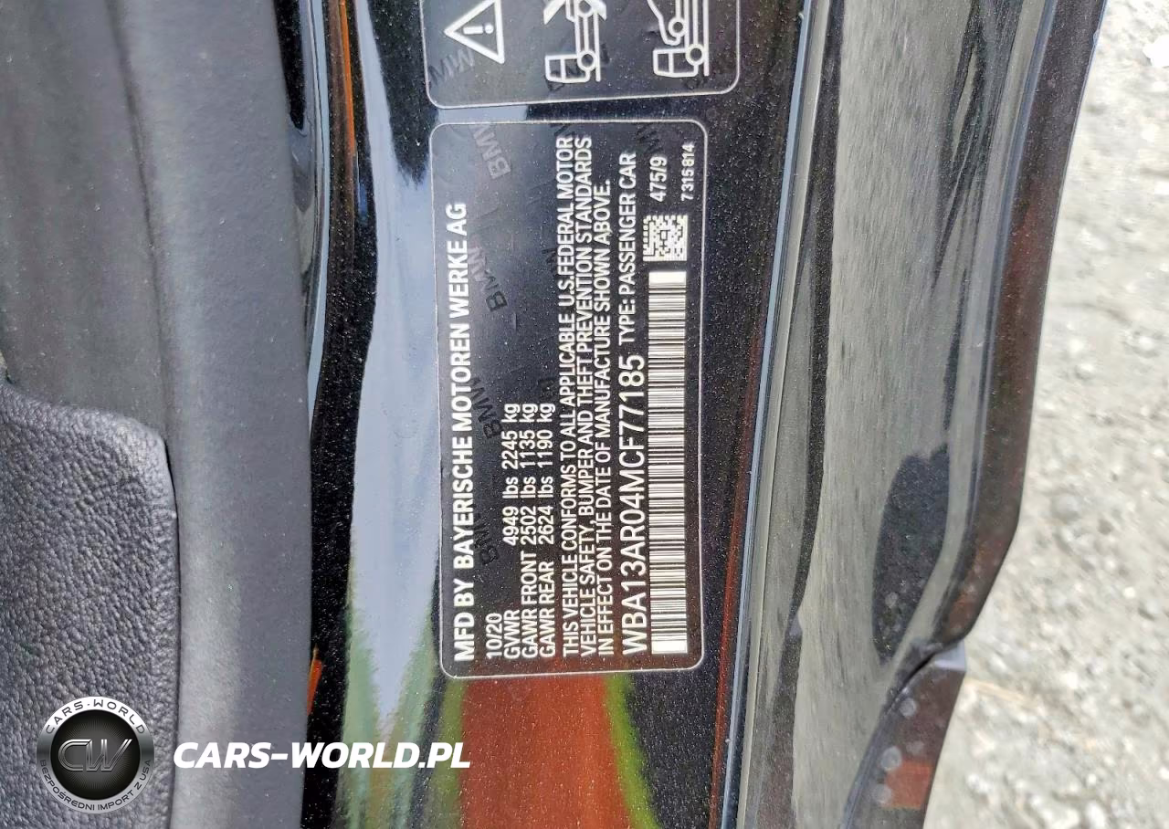 2021 BMW M440Xi VIN:WBA13AR04MCF77185 - 12