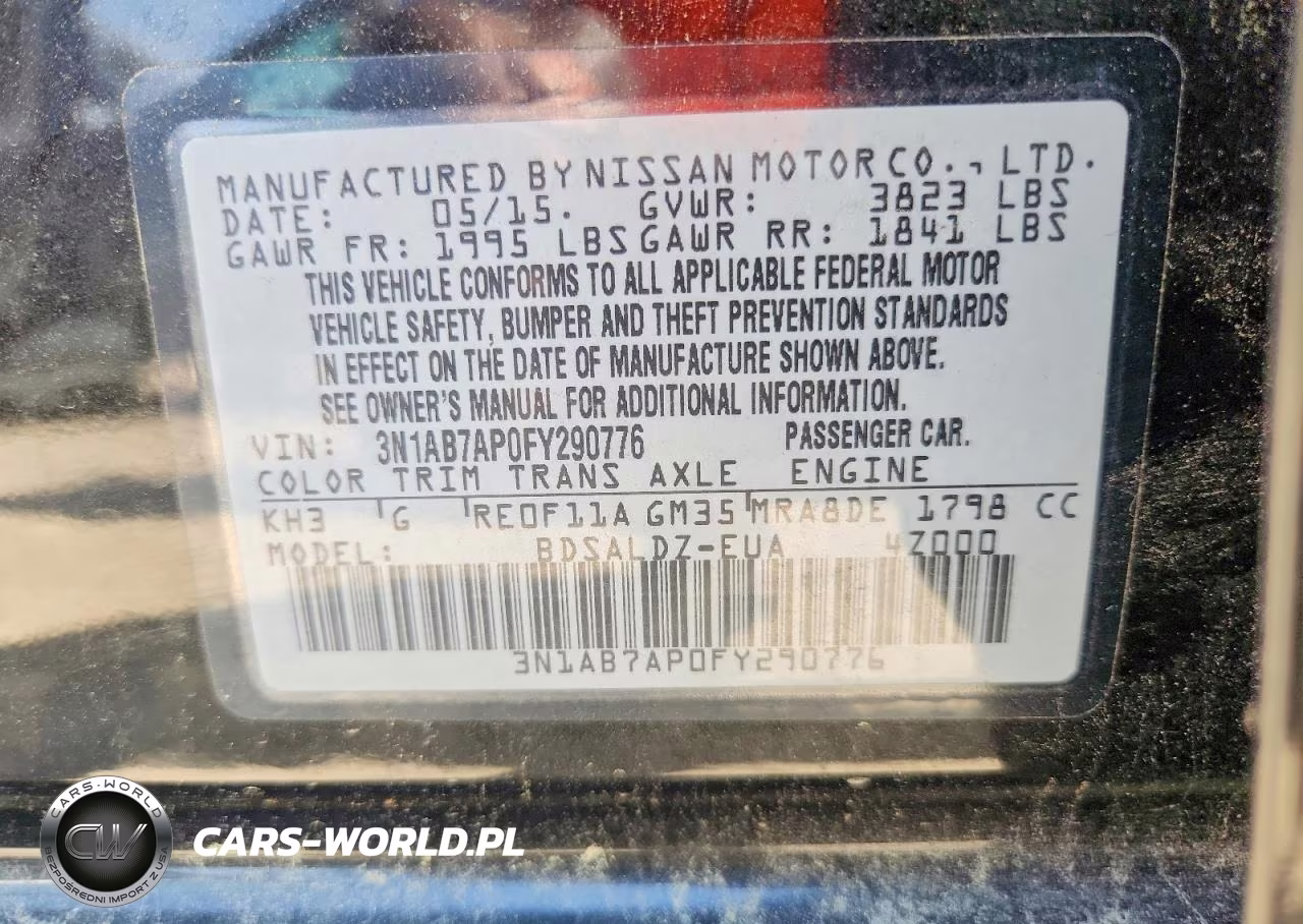 2015 Nissan Sentra Sv VIN:3N1AB7AP0FY290776 - 13