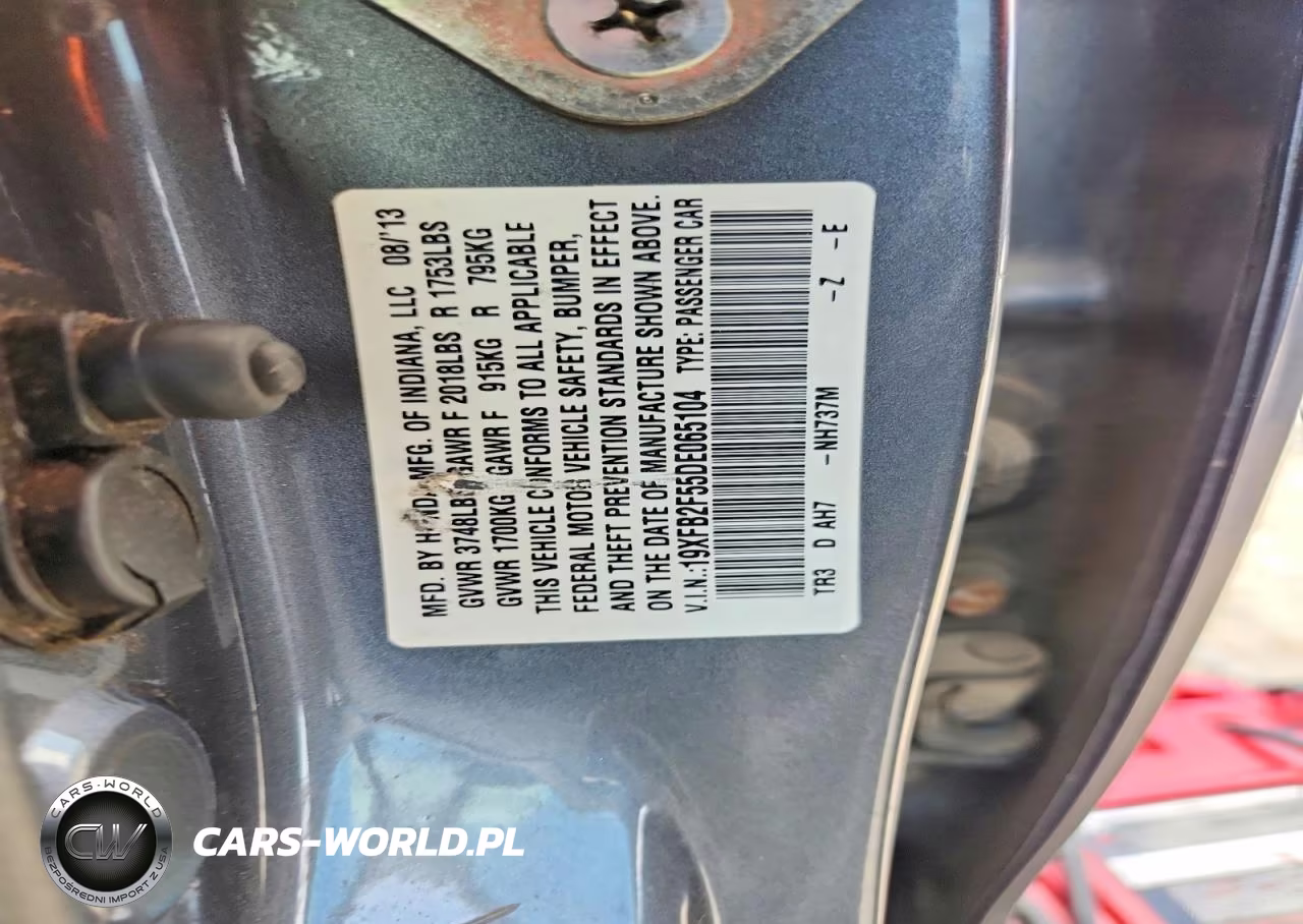 2013 Honda Civic Lx VIN:19XFB2F55DE065104 - 12