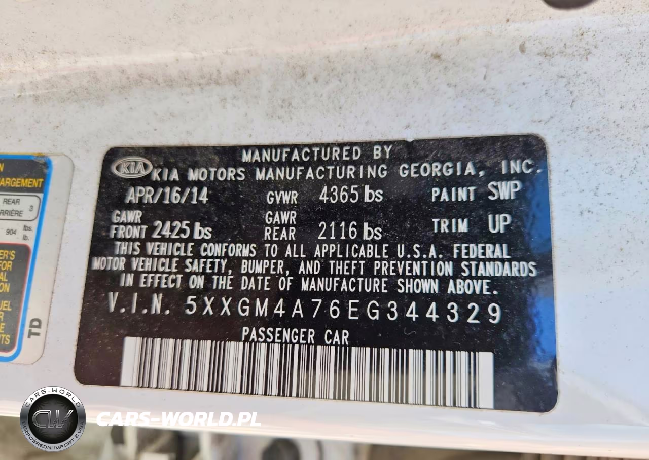 2014 Kia Optima Lx VIN:5XXGM4A76EG344329 - 12