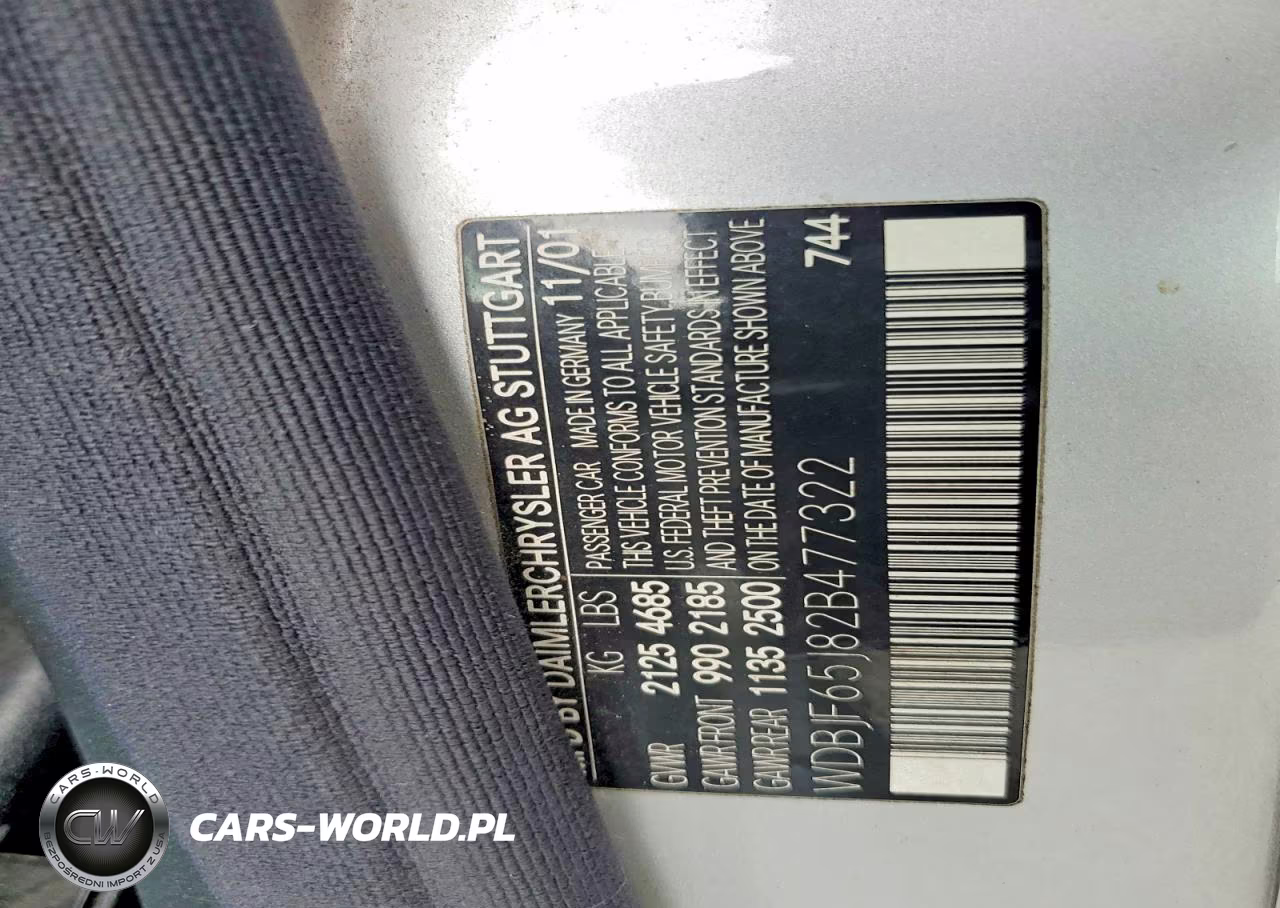 2002 Mercedes-Benz E 320 VIN:WDBJF65J82B477322 - 12