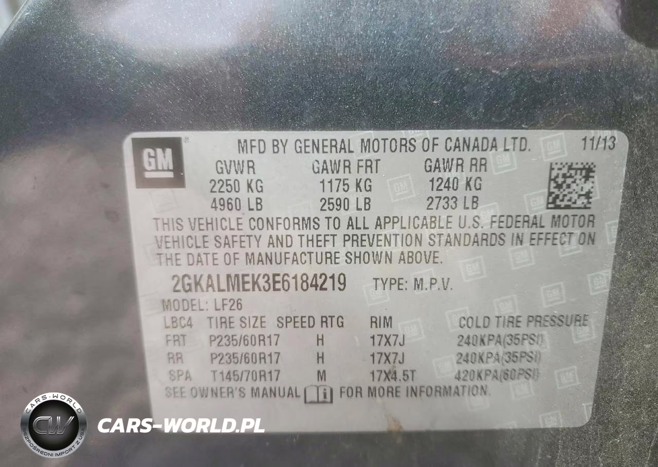 2014 GMC Terrain Sle VIN:2GKALMEK3E6184219 - 14