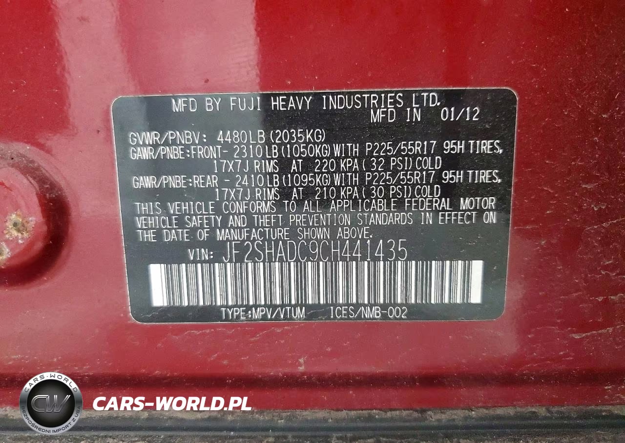2012 Subaru Forester 2.5X Premium VIN:JF2SHADC9CH441435 - 12