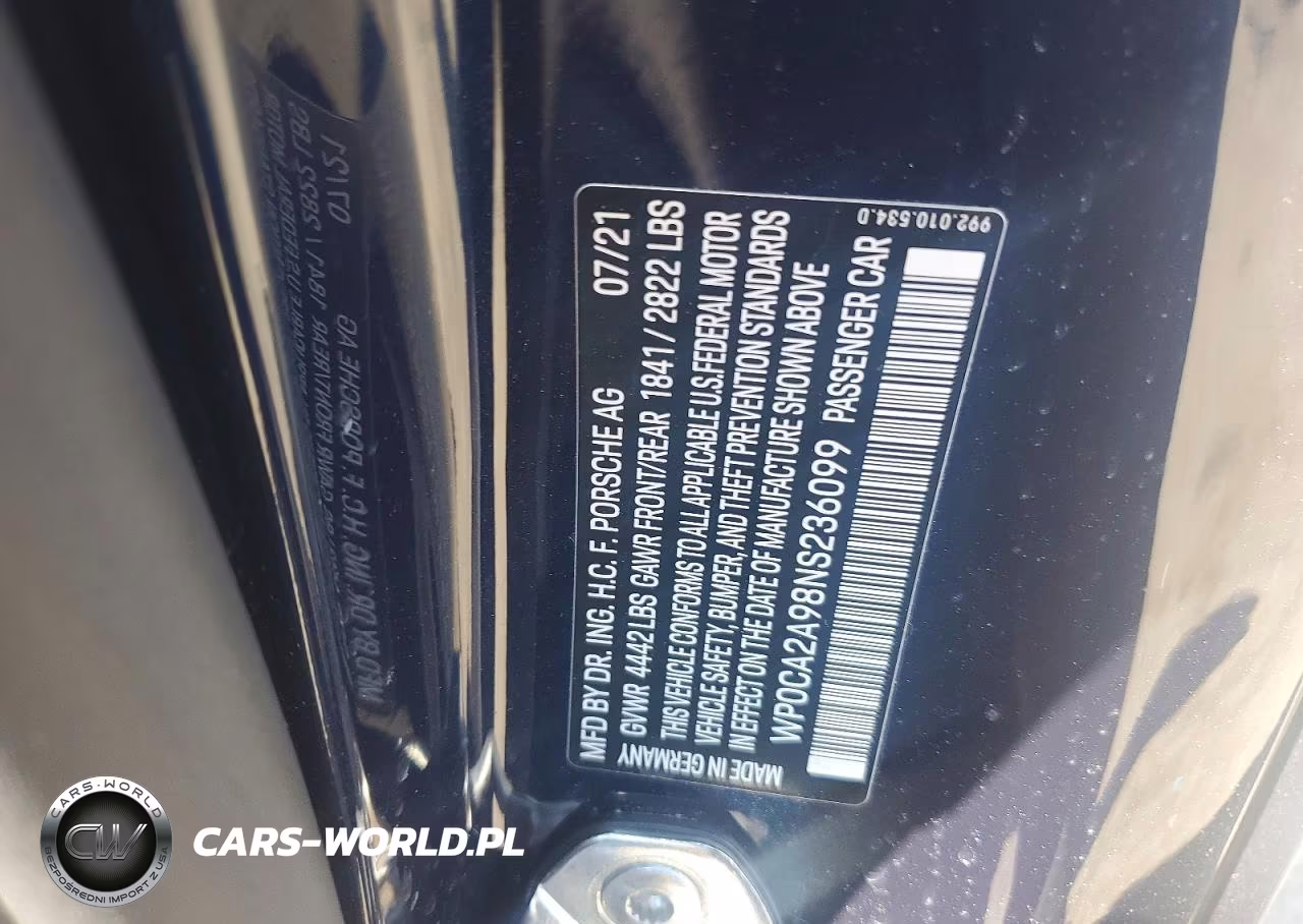 2022 Porsche 911 Carrera VIN:WP0CA2A98NS236099 - 12
