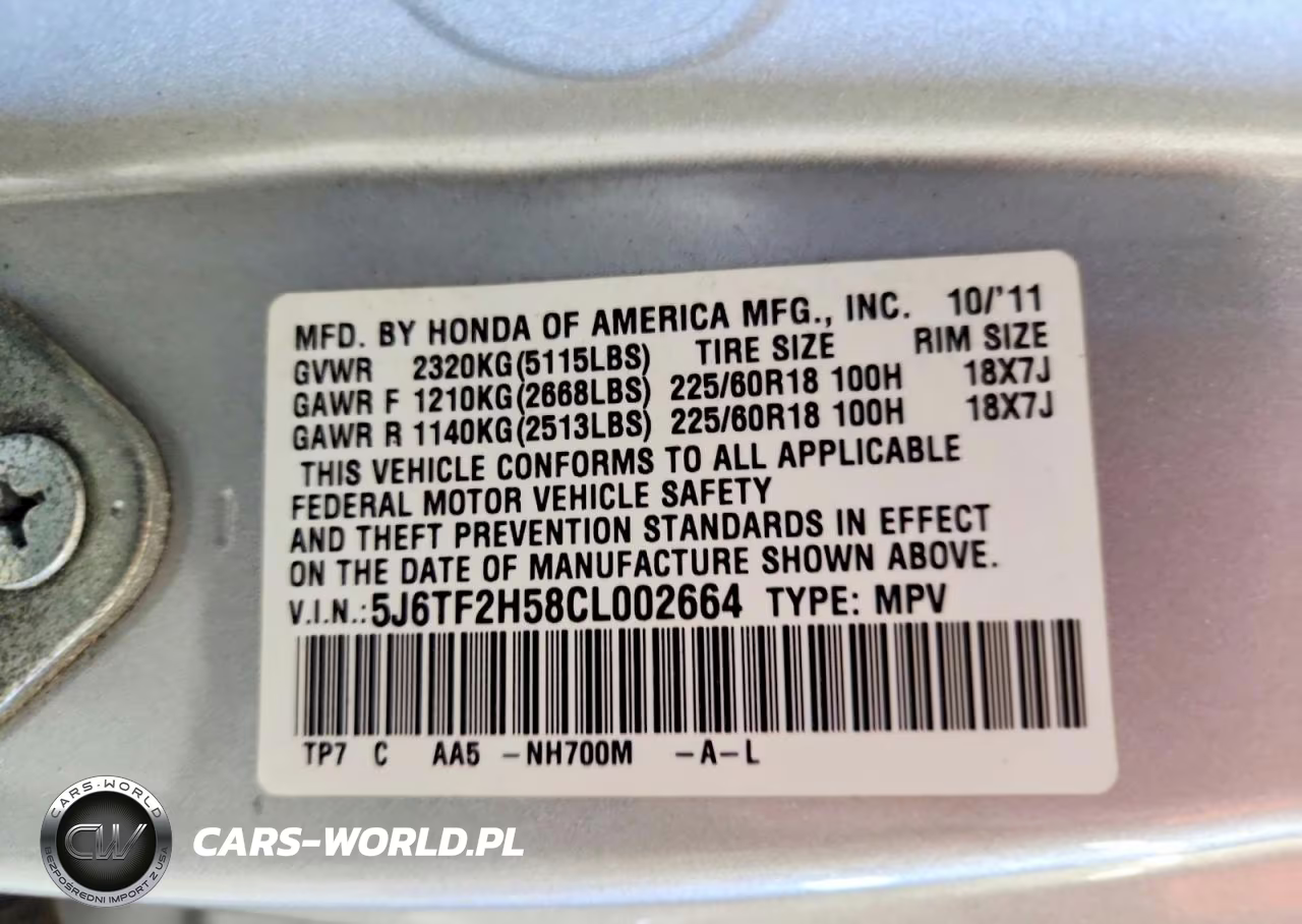 2012 Honda Crosstour Exl VIN:5J6TF2H58CL002664 - 12