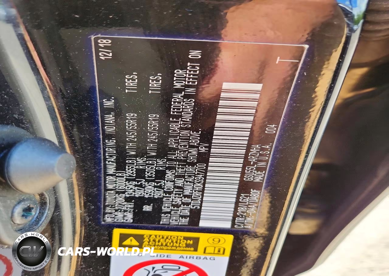 2019 Toyota Highlander Se VIN:5TDJZRFH0KS947700 - 13