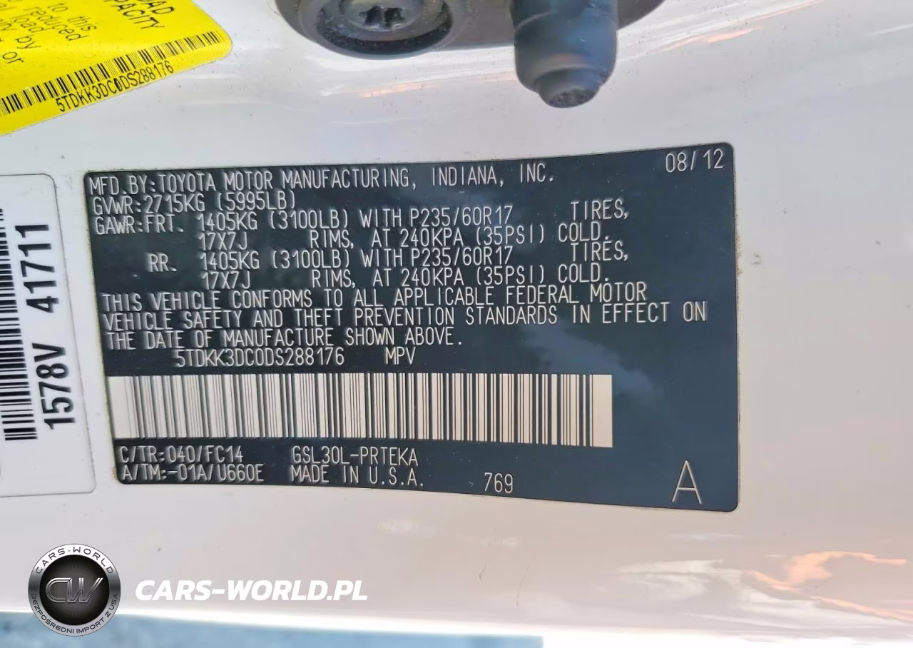 2013 Toyota Sienna Le VIN:5TDKK3DC0DS288176 - 13