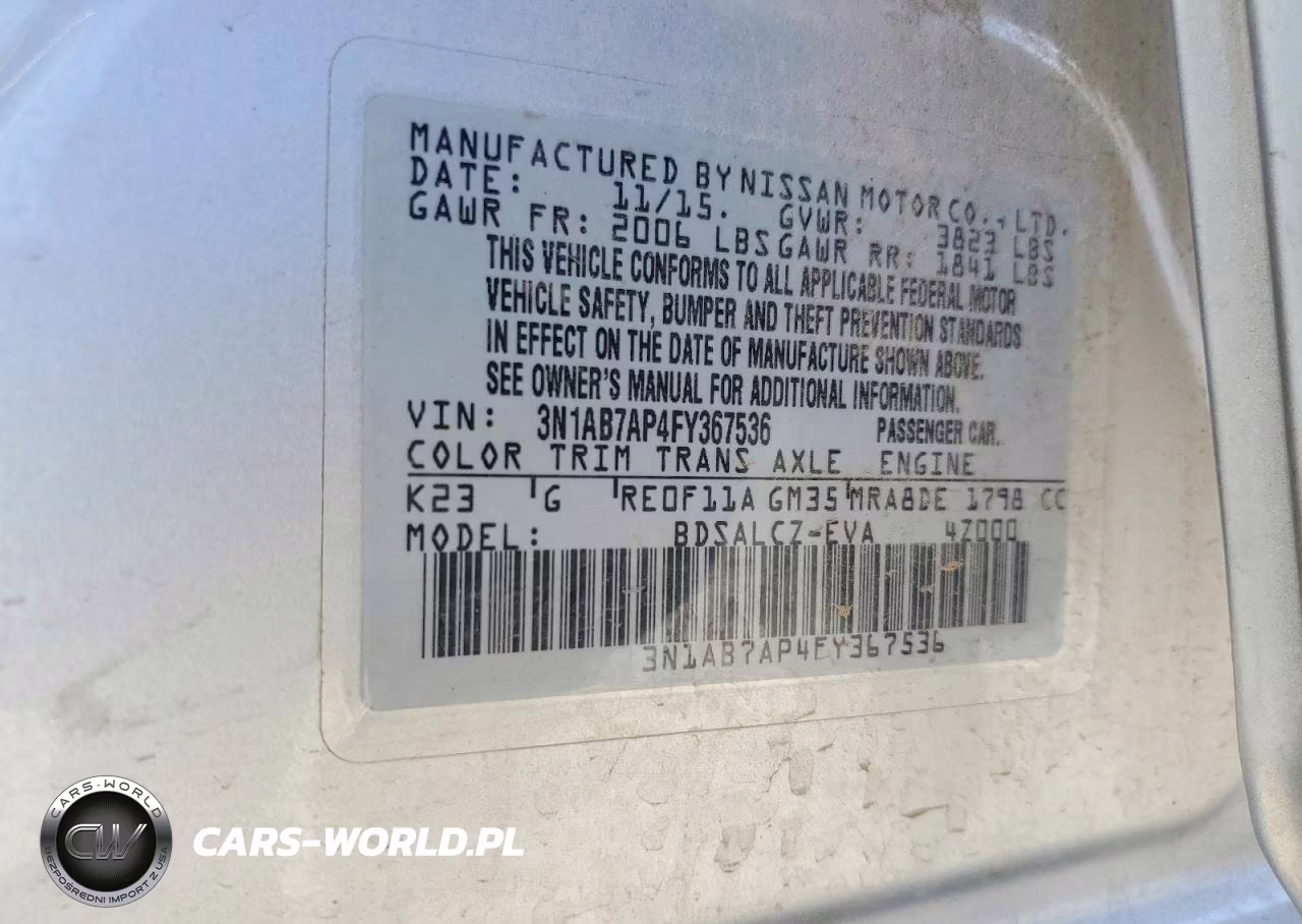 2015 Nissan Sentra S VIN:3N1AB7AP4FY367536 - 12