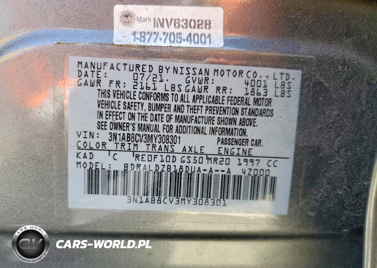 2021 Nissan Sentra Sv VIN:3N1AB8CV3MY308301 - 13