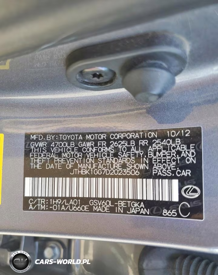 2013 Lexus Es 350 VIN:JTHBK1GG7D2023506 - 12