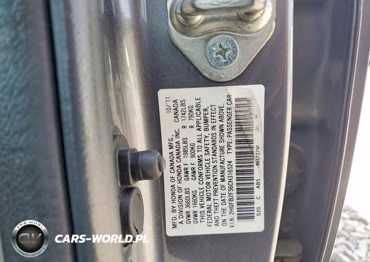2012 Honda Civic Lx VIN:2HGFB2F56CH316524 - 12