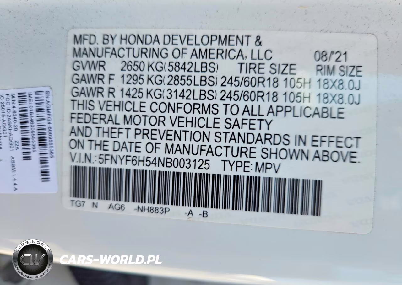 2022 Honda Pilot Exl VIN:5FNYF6H54NB003125 - 14