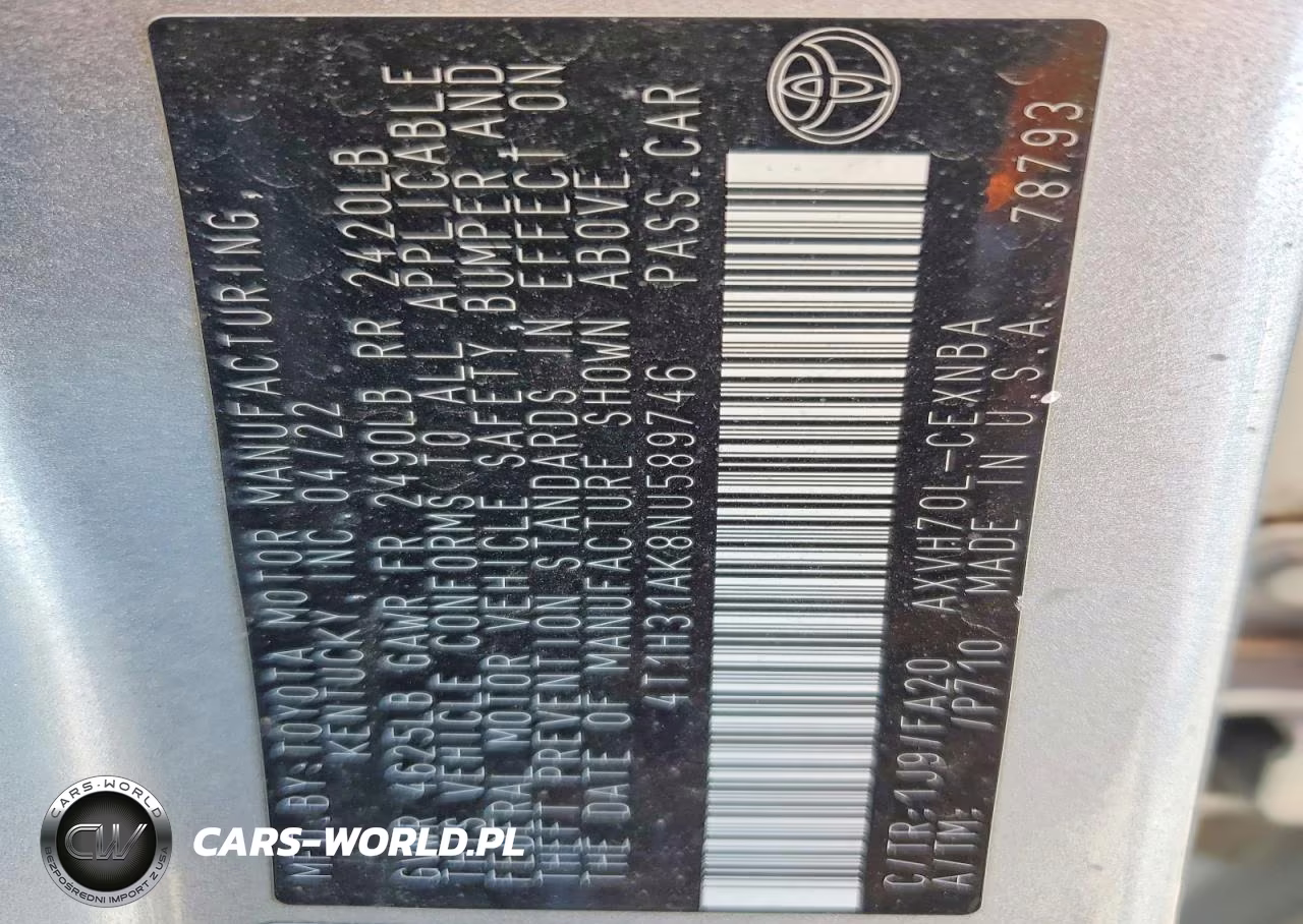 2022 Toyota Camry Le VIN:4T1H31AK8NU589746 - 13