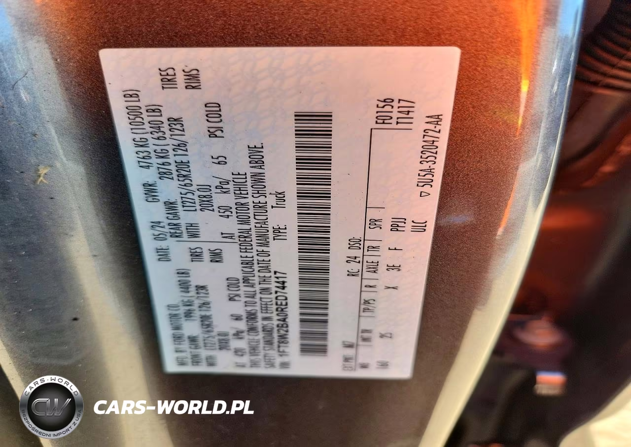 2024 Ford F250 Super Duty VIN:1FT8W2BA0RED74417 - 13