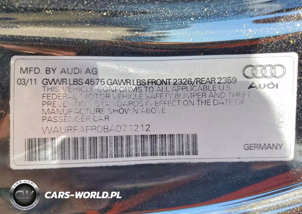 2011 Audi A5 Premium Plus VIN:WAURFAFR0BA071212 - 12