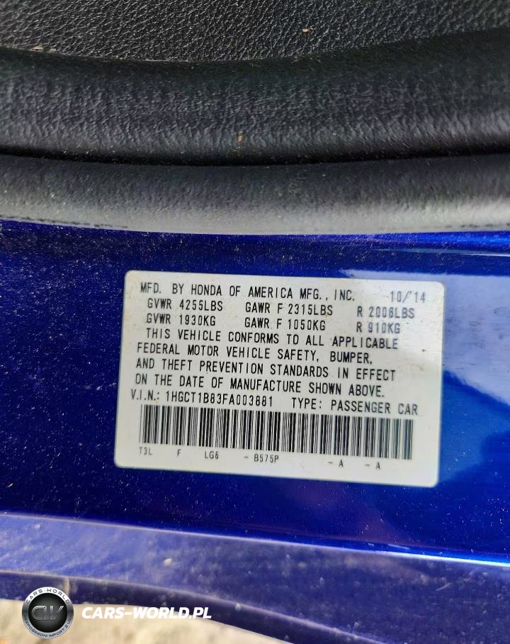 2015 Honda Accord Exl VIN:1HGCT1B83FA003881 - 12