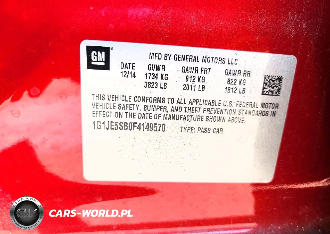 2015 Chevrolet Sonic Ltz VIN:1G1JE5SB0F4149570 - 12