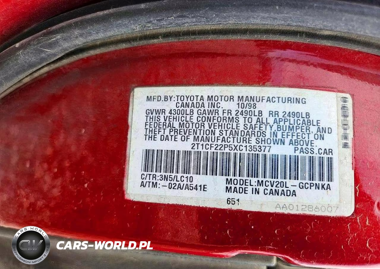 1999 Toyota Camry Solara Sle V6 VIN:2T1CF22P5XC135377 - 10
